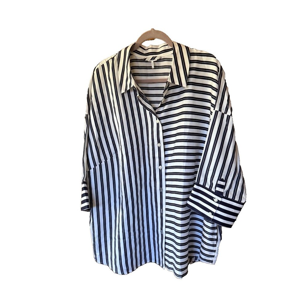 NWOT Foxcroft 3/4 Sleeve Button Down Tunic Top Size 1X